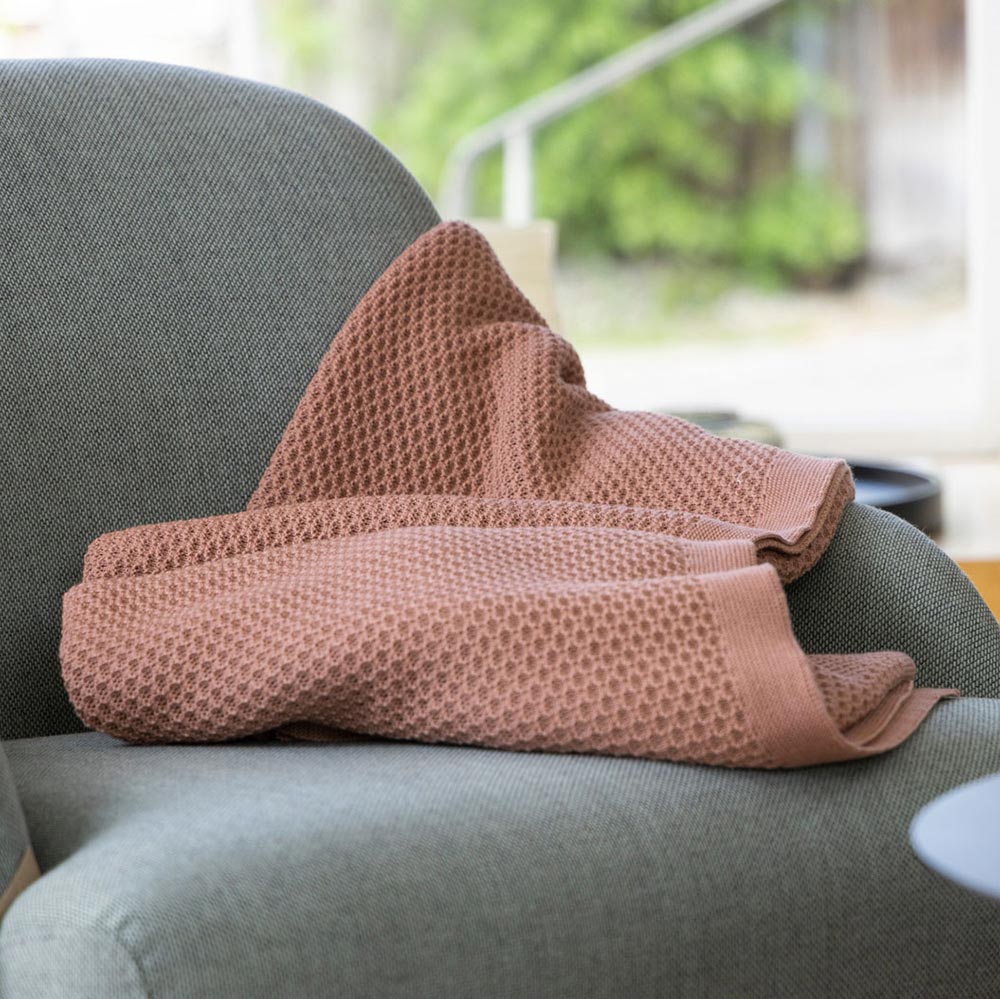 Couverture nid d'abeilles en laine Disana 135x200cm 