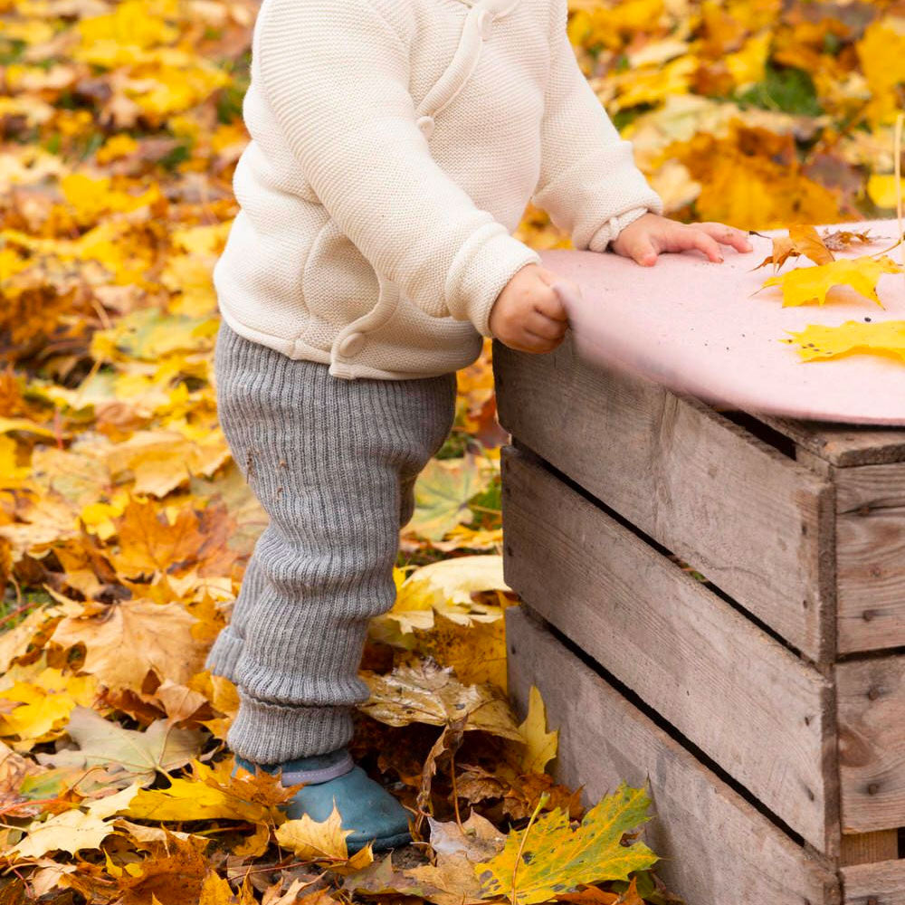 Leggings bébé en laine mérinos Disana - Eucalyptus - Lilinappy