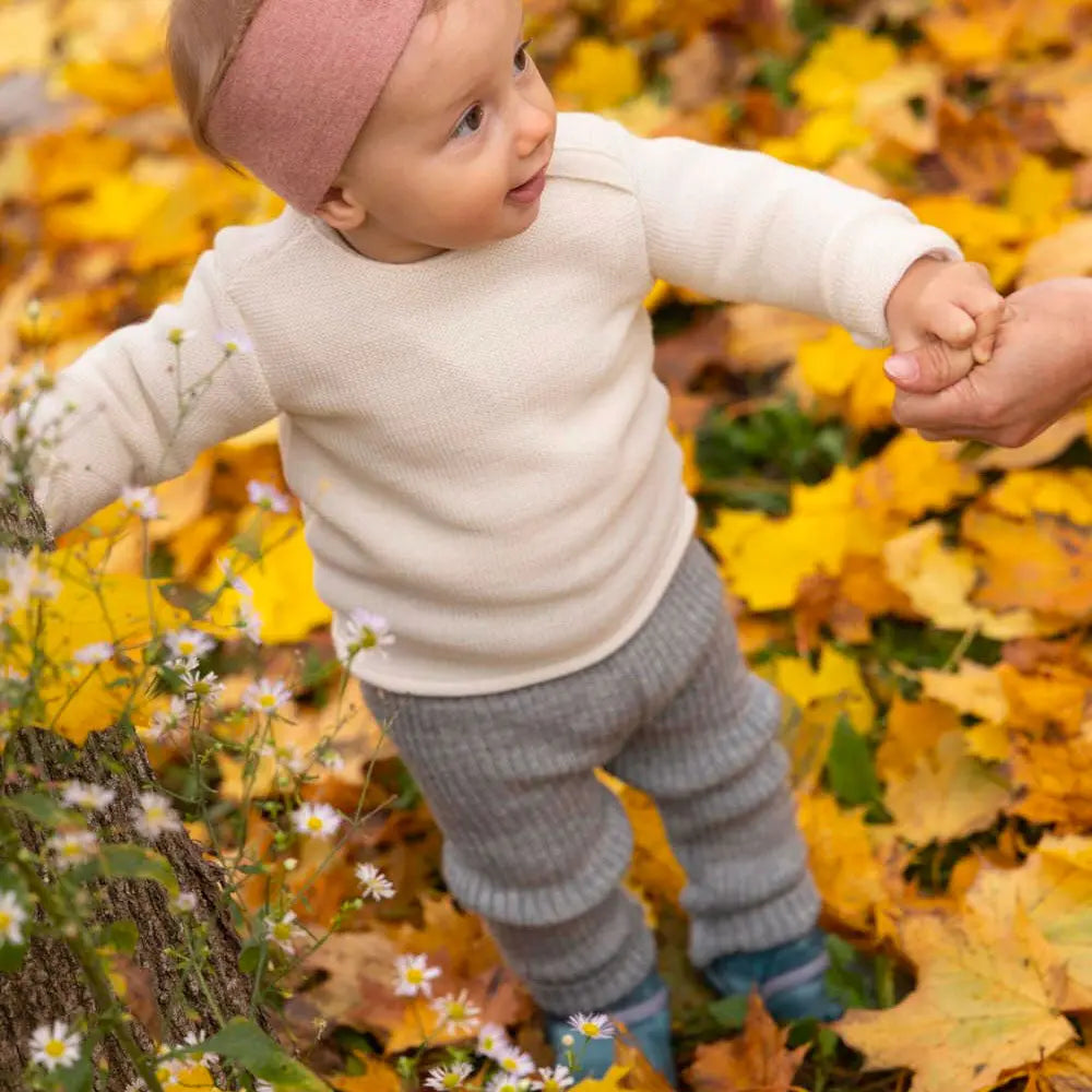 Leggings bébé en laine mérinos Disana - Aubergine - Lilinappy