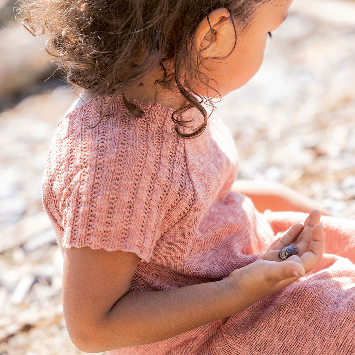 Robe tricotée en coton et lin bio Disana – Soft pink