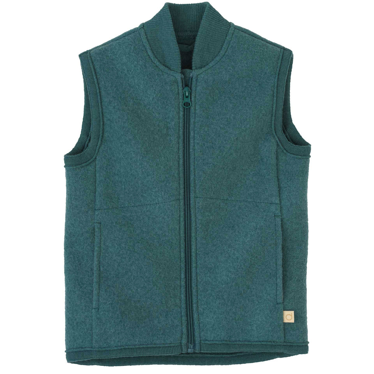 Veste sans manches en laine bouillie bio Disana – Eucalyptus
