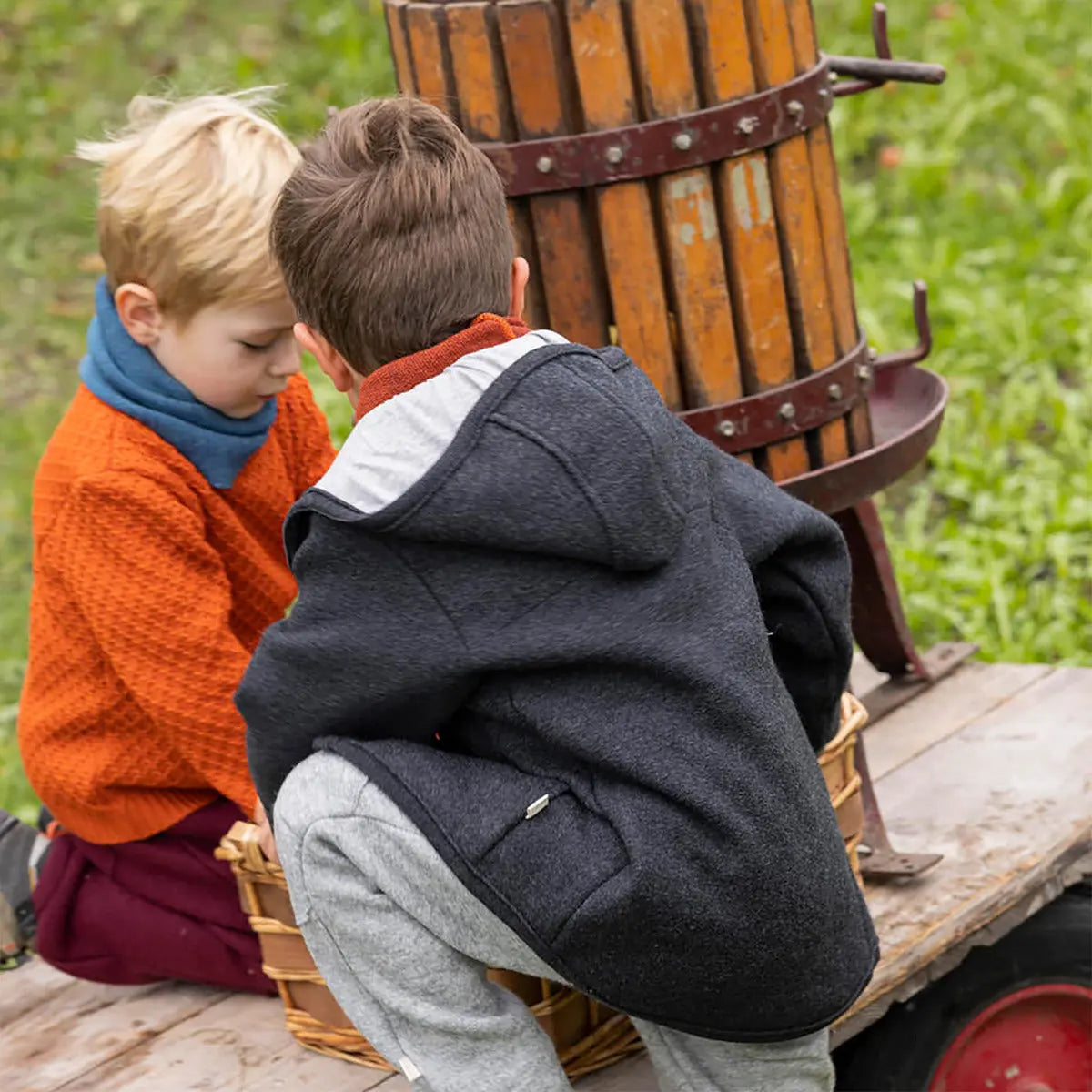 Veste pour enfants en laine bouillie Disana - gris - Lilinappy
