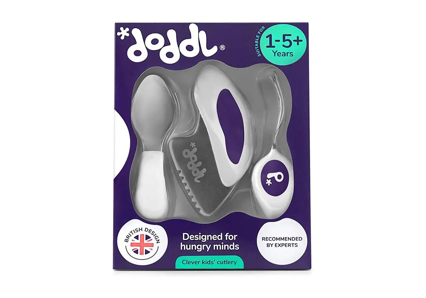 Set de 3 couverts ergonomiques Doodl 1-5 ans Violet