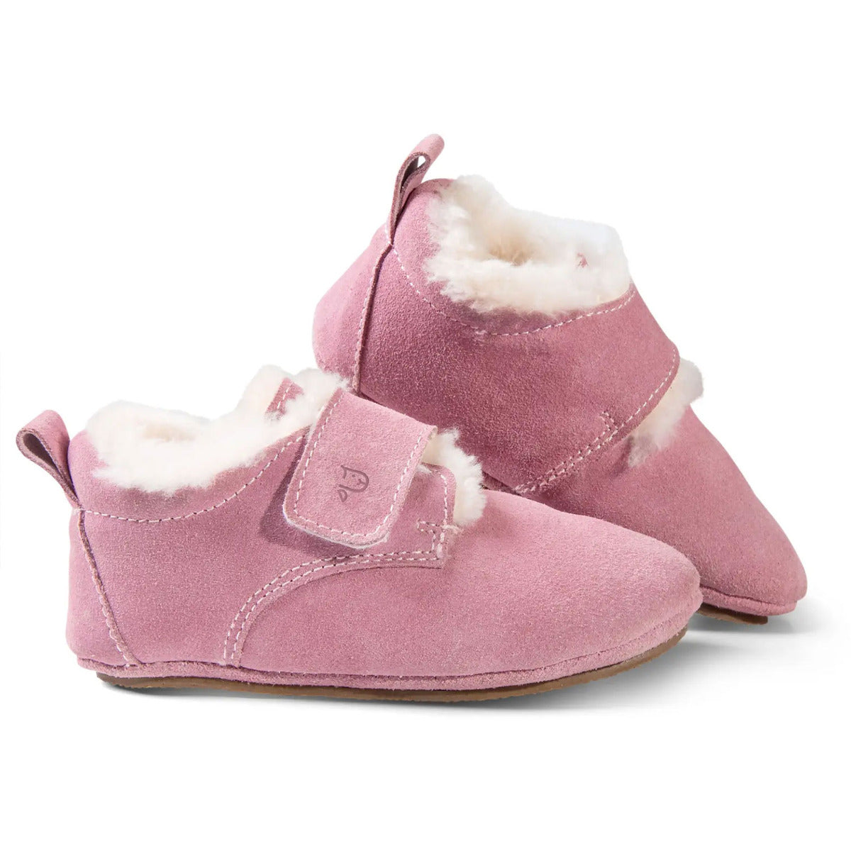 Chaussons Mogli pour enfants en peau d’agneau Fellhof - Rose