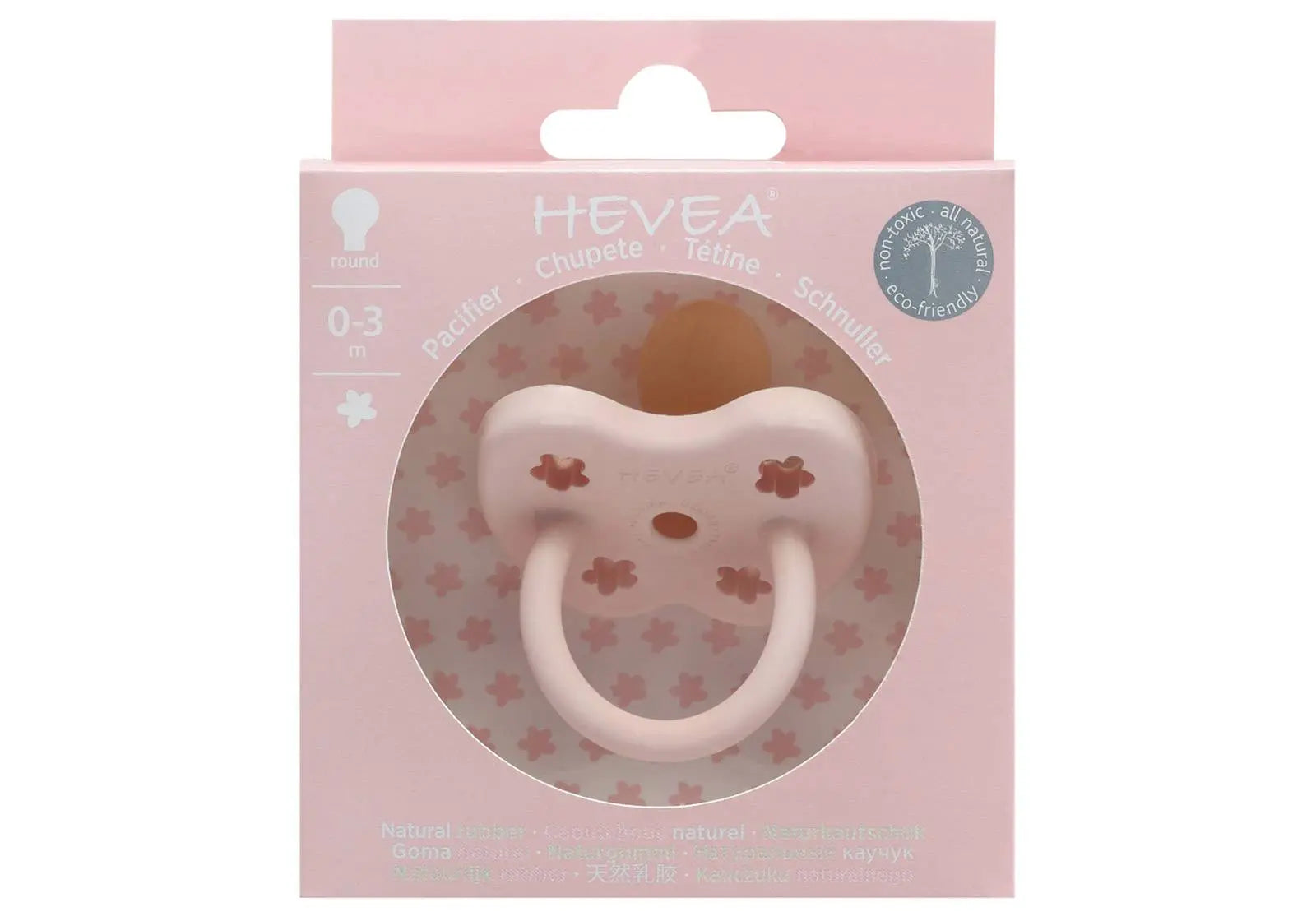 Tétine en caoutchouc naturel Hévéa - Fleurs Powder Pink 0/3 mois - Lilinappy