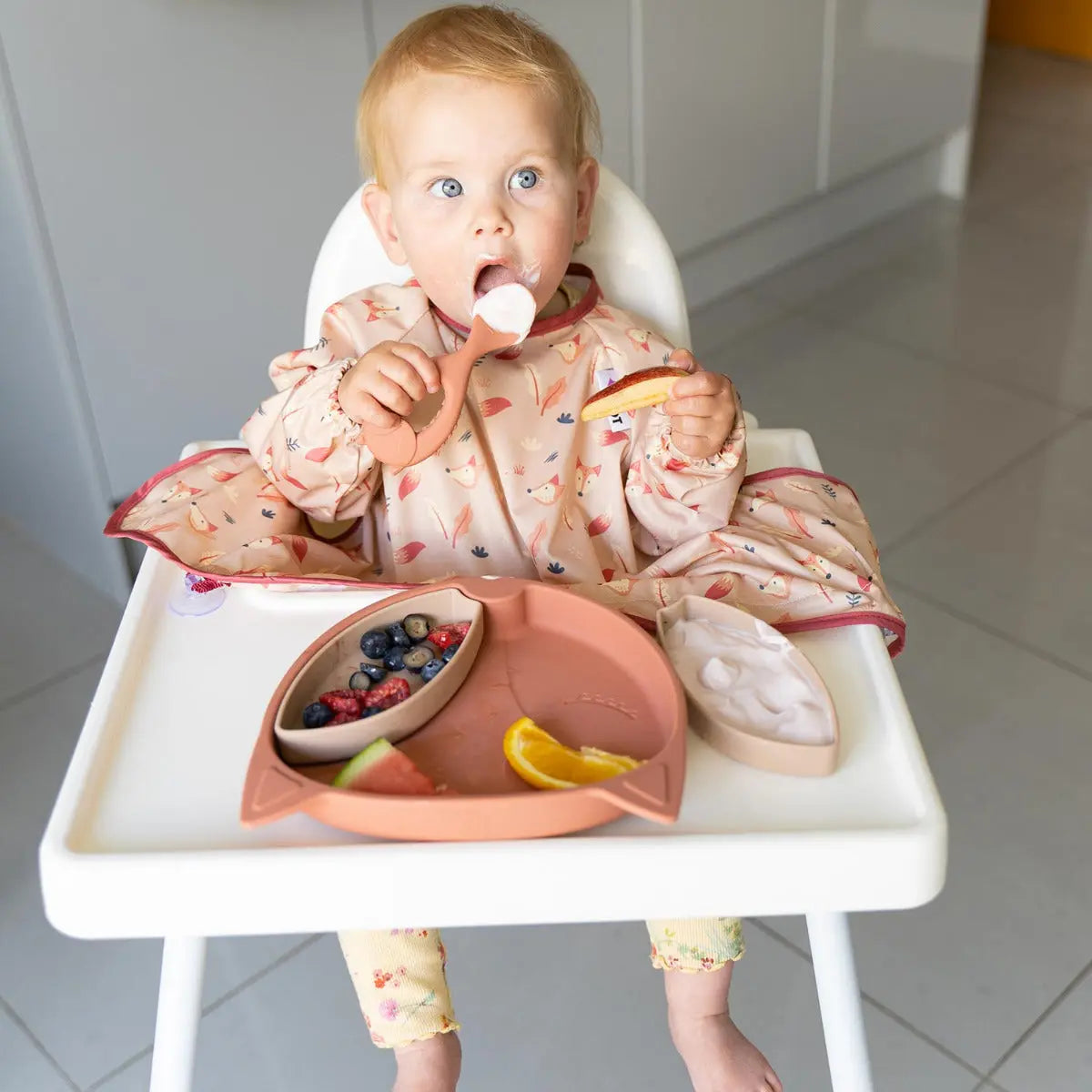 Bavoir à ventouses Cover & Catch Tidy Tot Foxes