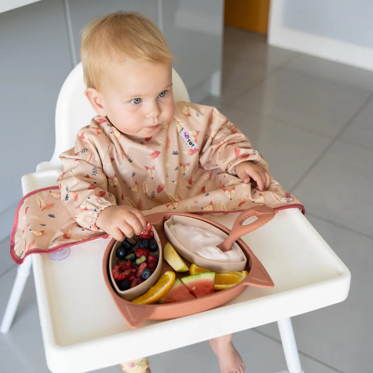 Bavoir à ventouses Cover et Catch Tidy Tot - Foxes - Lilinappy