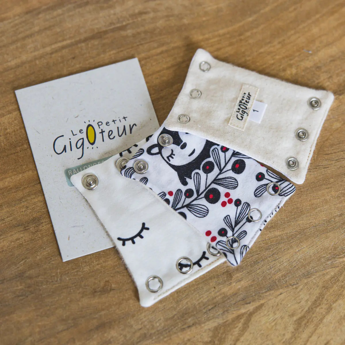 3 rallonges de Body Le Petit Gigoteur - Noir et blanc - Lilinappy