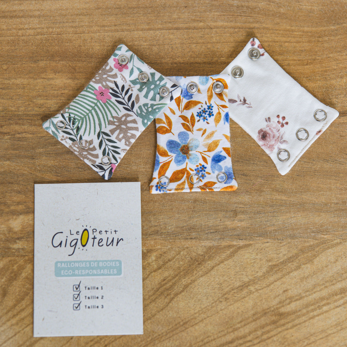 3 rallonges de Body Le Petit Gigoteur - Fleuri - Lilinappy