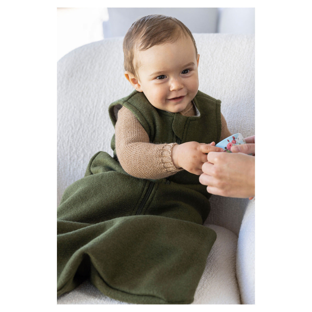 Gigoteuse en laine bouillie et coton bio Disana Rose