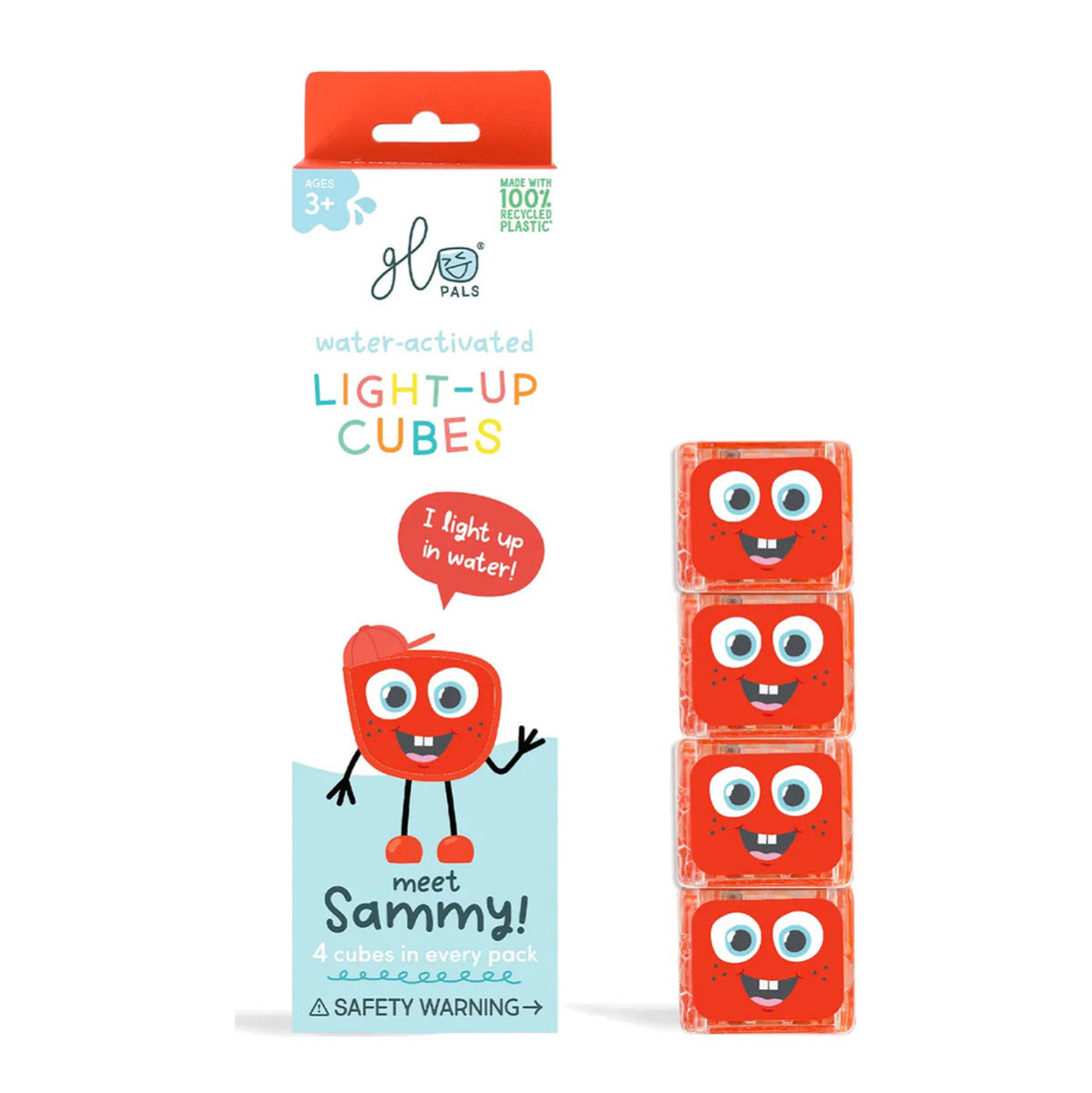 Lot de 4 cubes sensoriels lumineux pour le bain Glo Pals - Sammy