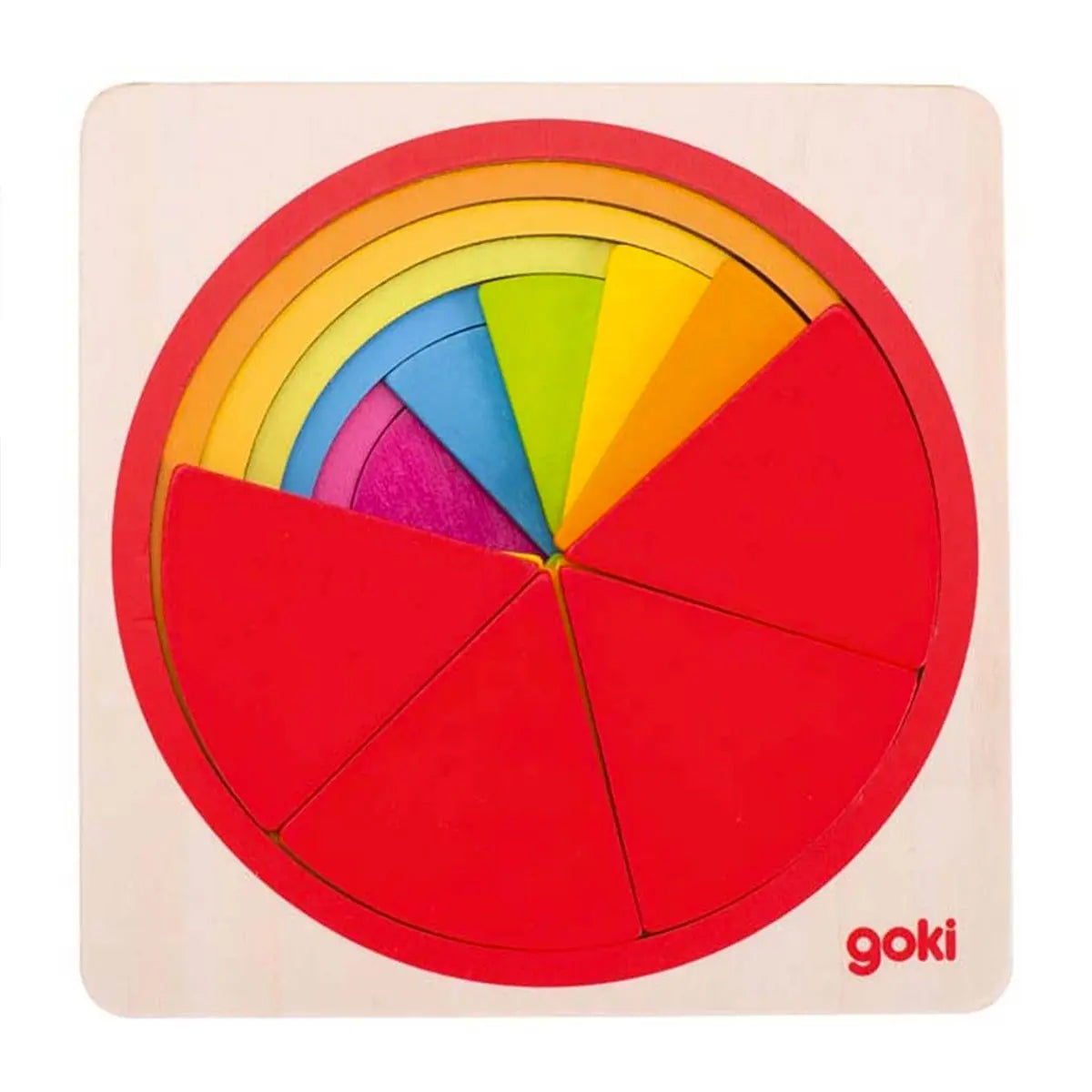 Puzzle cercle multicolore en bois Goki