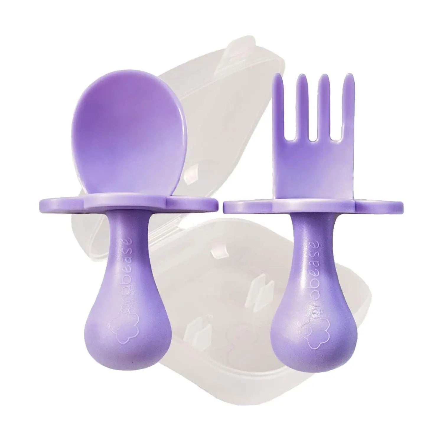 Couverts bébé ergonomiques d’apprentissage Grabease - Lilas 