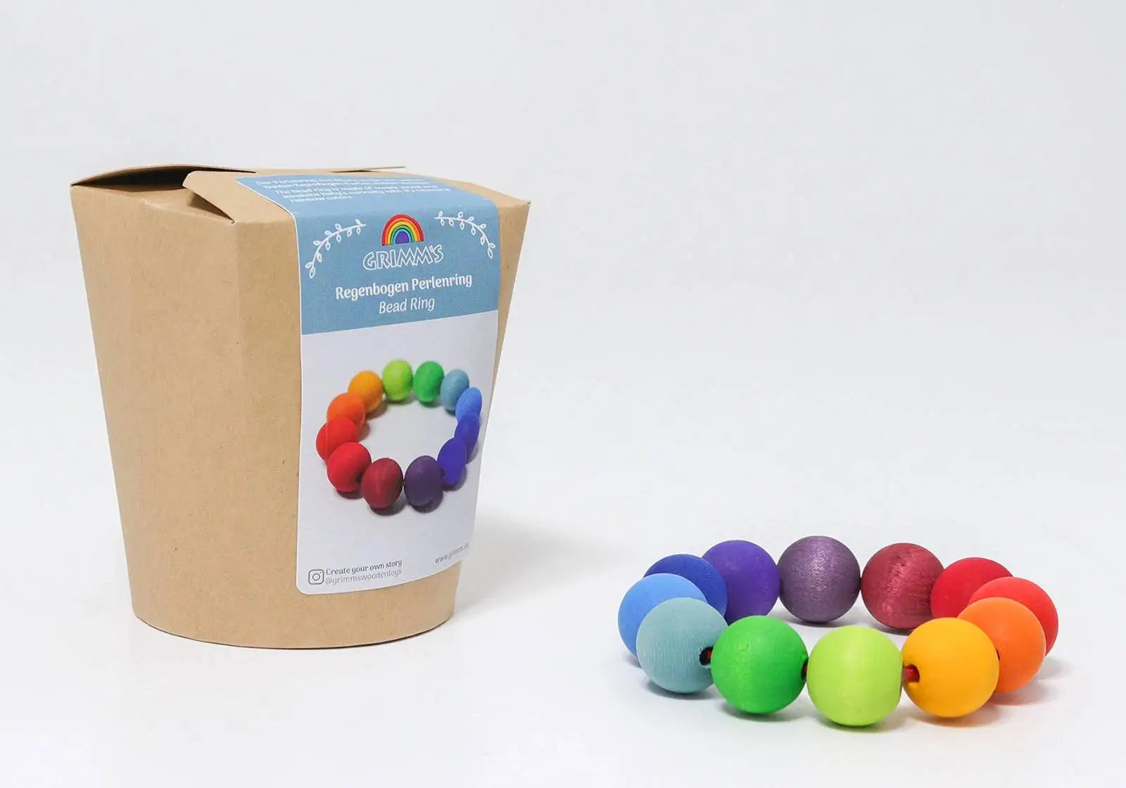 Anneau perles en bois Arc-en-ciel Grimm's 