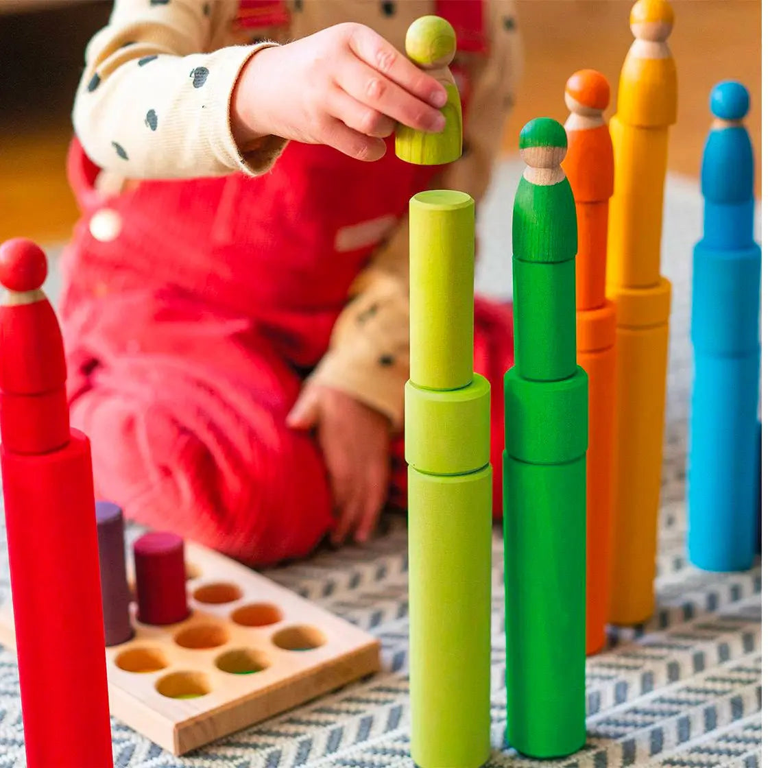 Grands rouleaux de construction en bois Grimm's - Rainbow Grimms