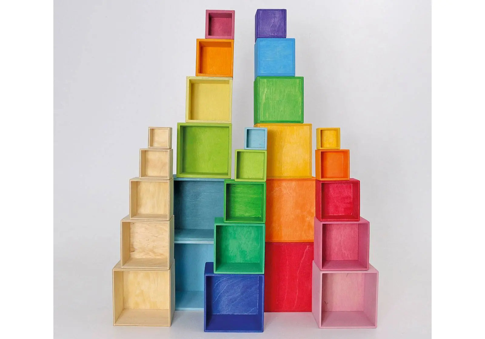 Cube à empiler en bois Grimm's - Rose - Lilinappy