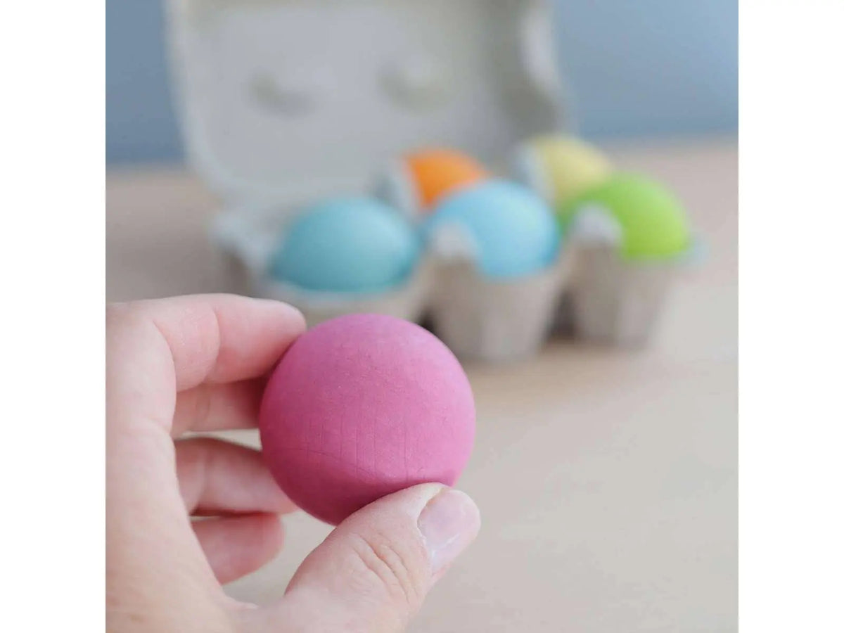 6 boules en bois pastel Grimm's Grimms