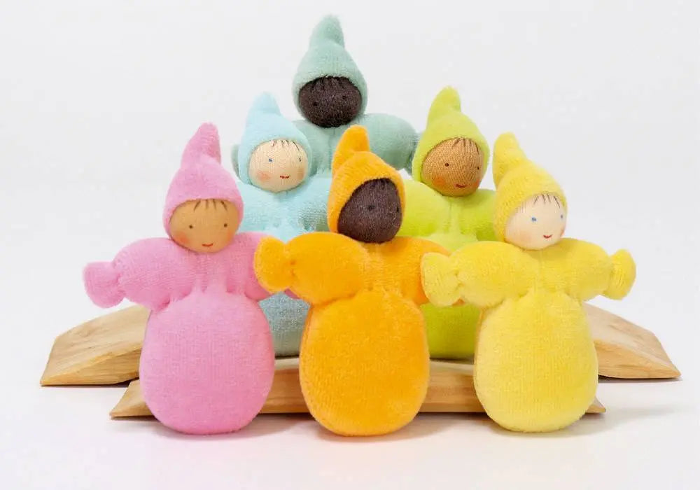 6 poupées lutins en coton collection Pastel Grimm's 