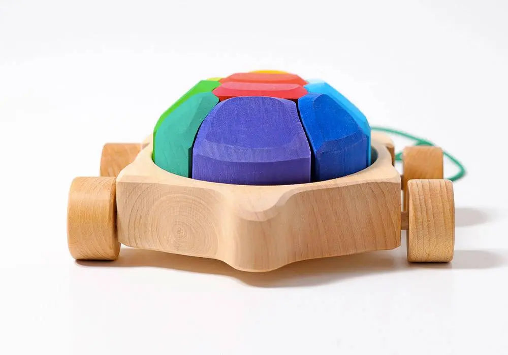 Tortue multicolore en bois à tirer Grimm's Grimms