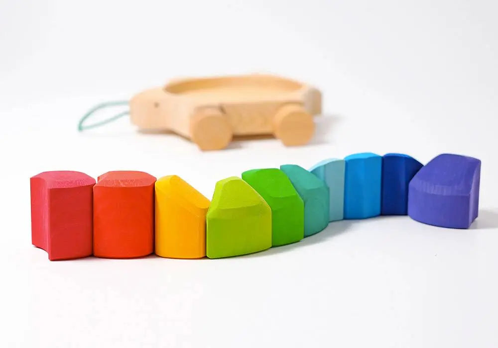 Tortue multicolore en bois à tirer Grimm's Grimms