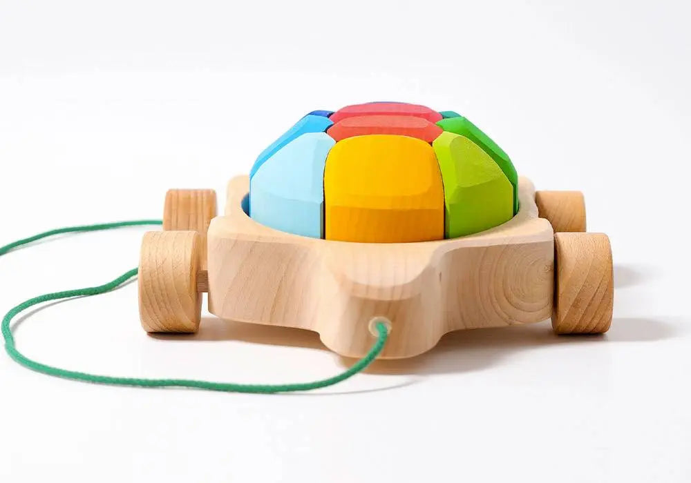 Tortue multicolore en bois à tirer Grimm's Grimms