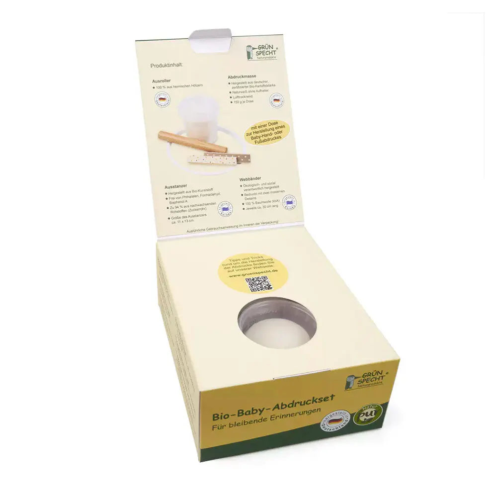 Kit de moulage en pâte bio pour pieds OU mains de bébé Grünspecht - Lilinappy