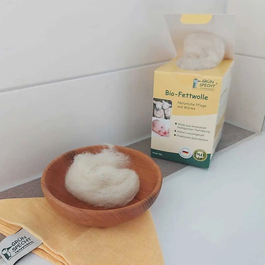 Laine grasse bio pour érythèmes et mamelons Grünspecht - Lilinappy