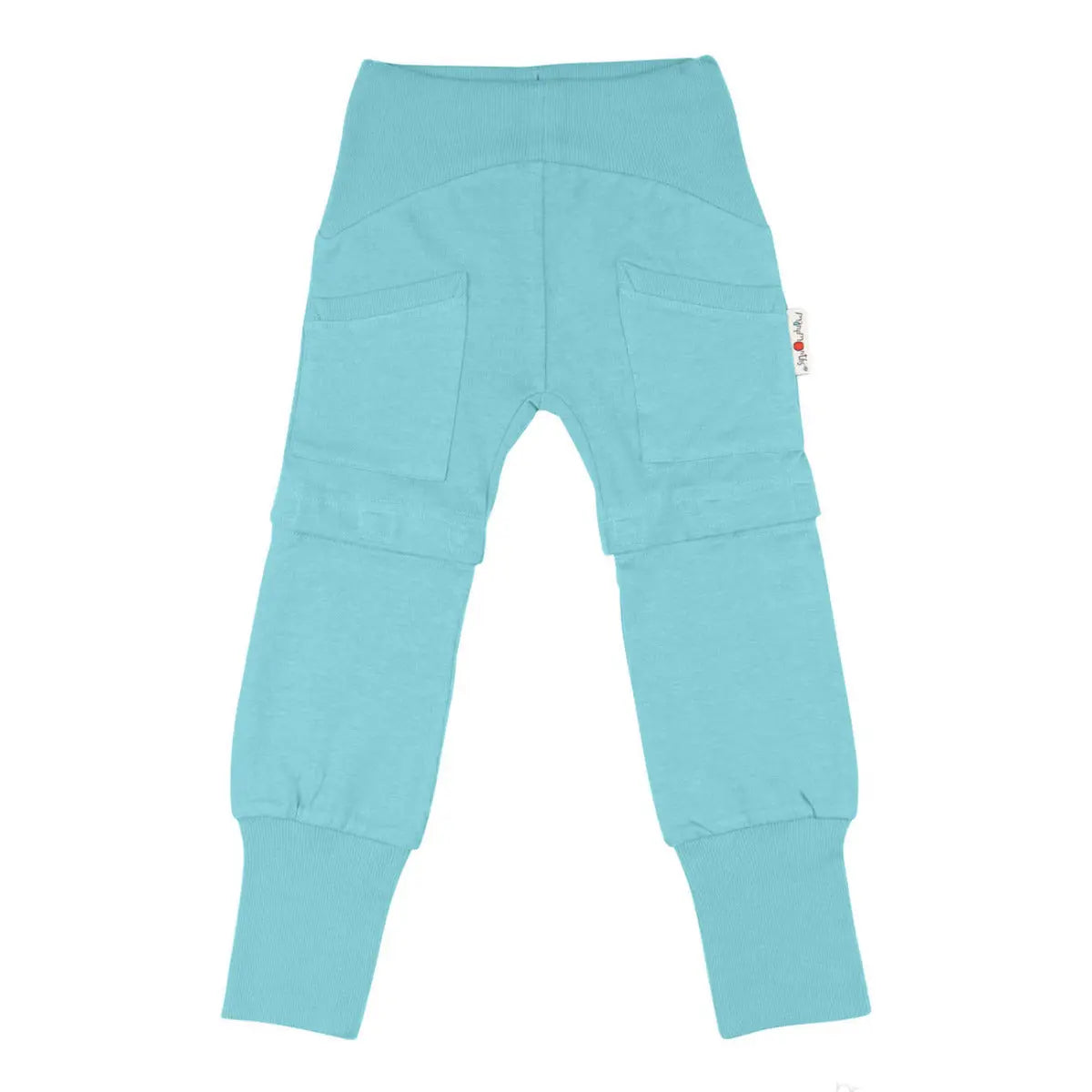 Pantalon évolutif ManyMonths en chanvre et coton bio - Angel turquoise