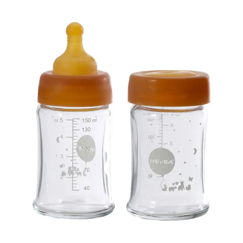 Lot de 2 biberons sans plastique HEVEA - 150ml - Lilinappy