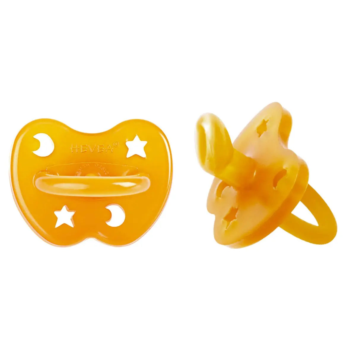 2 tétine physiologiques en caoutchouc naturel Hévéa Lunes et étoiles