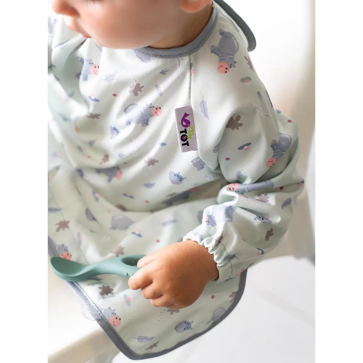 Bavoir à ventouses Cover et Catch Tidy Tot - Hippos - Lilinappy