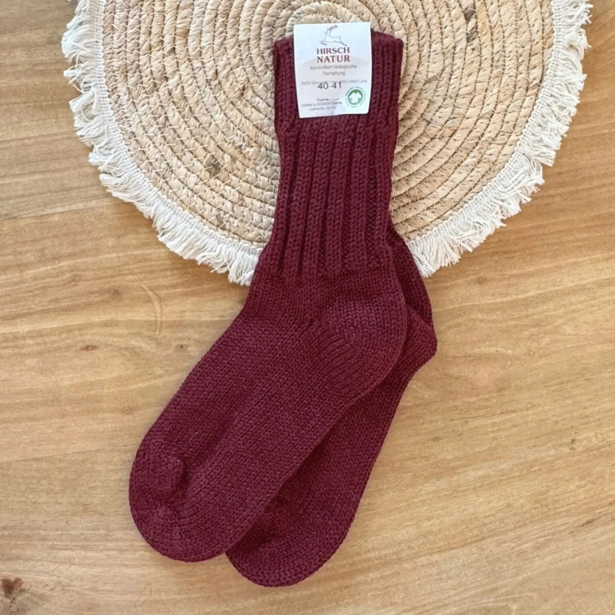 Chaussettes épaisses en laine bio maille aérée Hirsch Natur Adulte