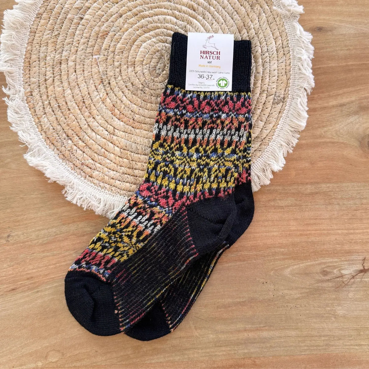 Chaussettes norvégiennes épaisses en laine Hirsch Natur Adulte