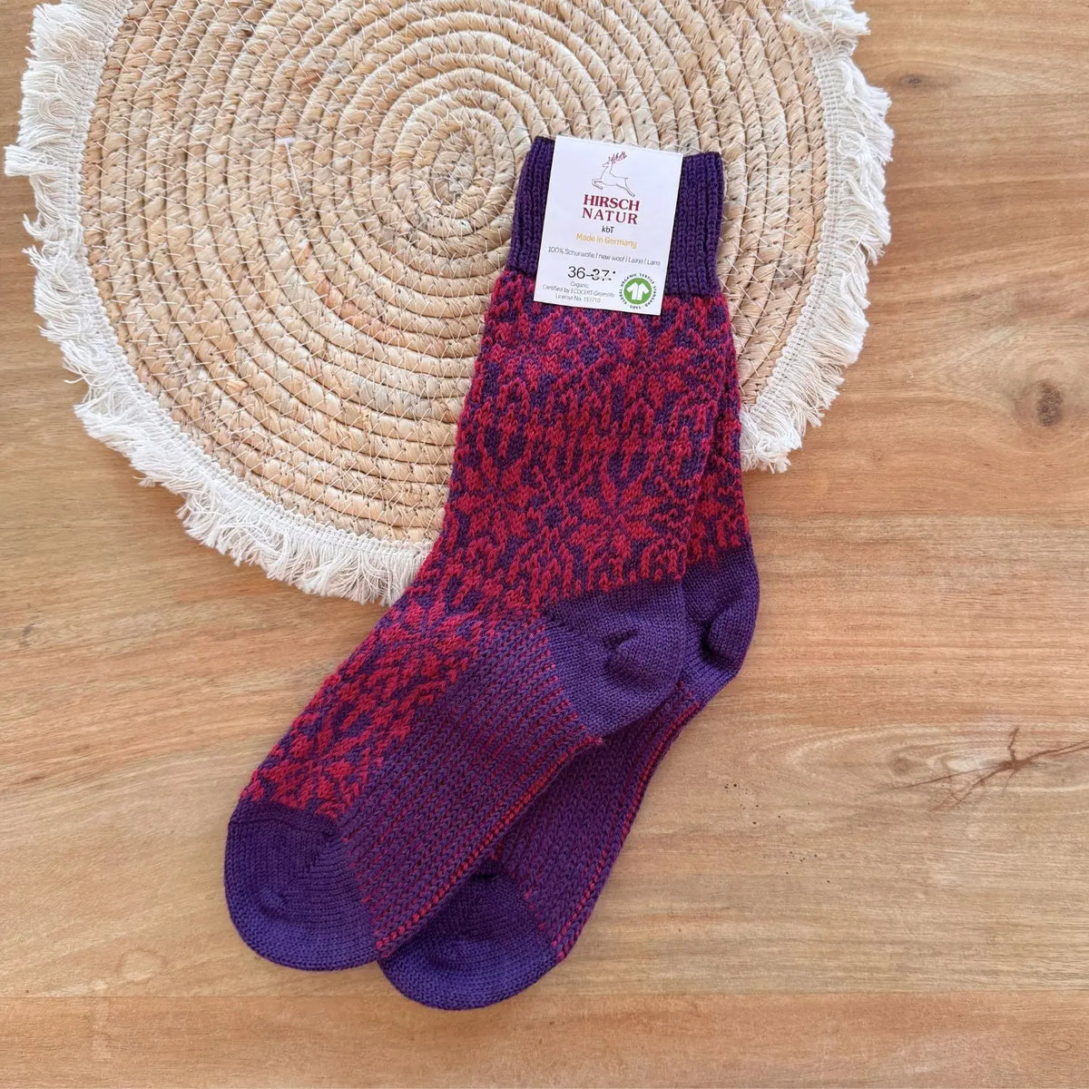 Chaussettes norvégiennes épaisses en laine Hirsch Natur Adulte