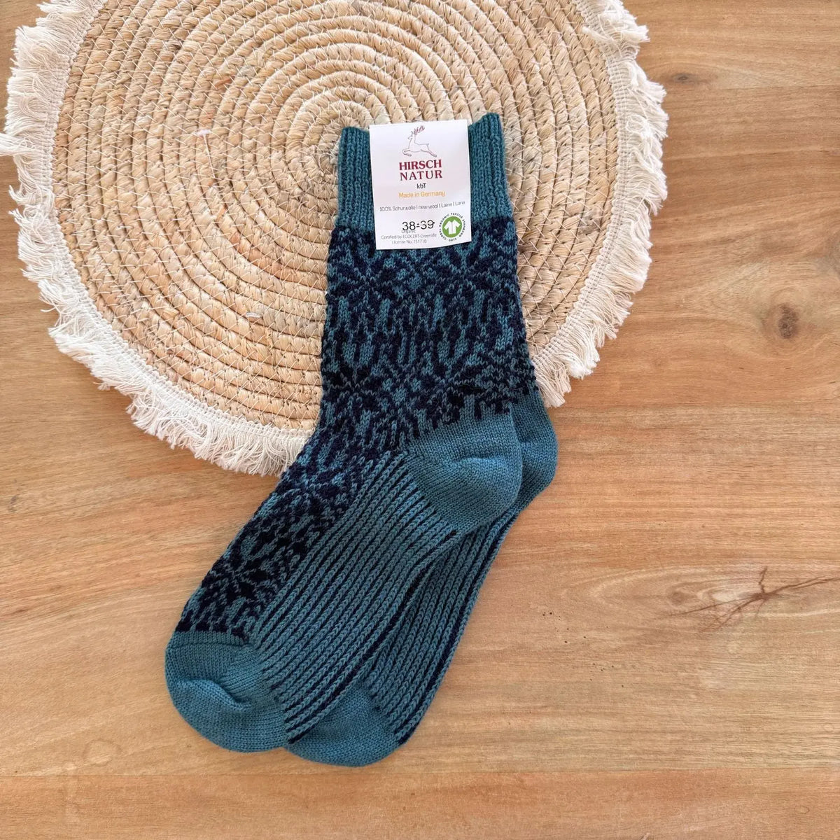 Chaussettes norvégiennes épaisses en laine Hirsch Natur Adulte