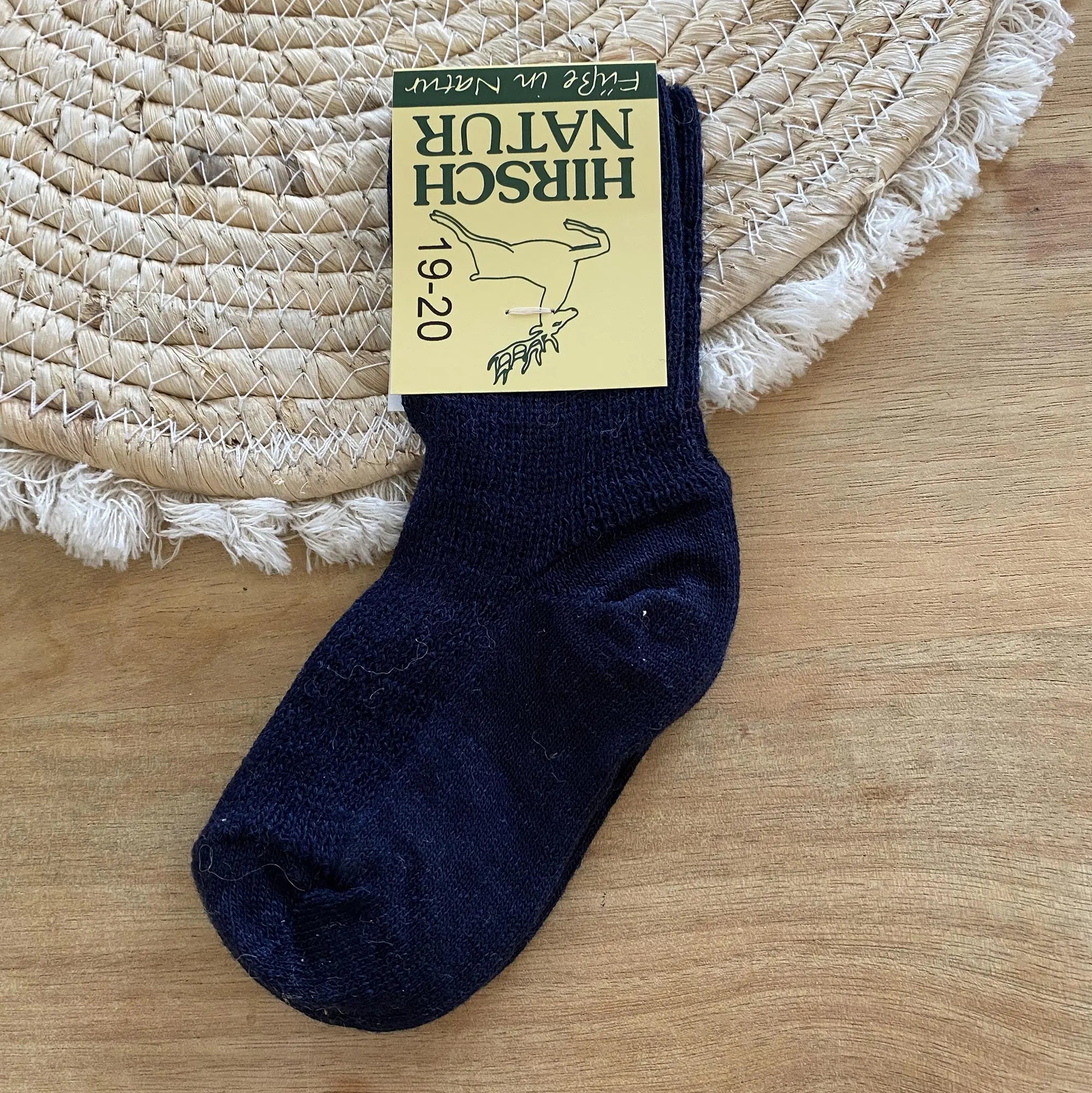 Chaussettes fines en laine et coton Hirsch Natur - Kids 