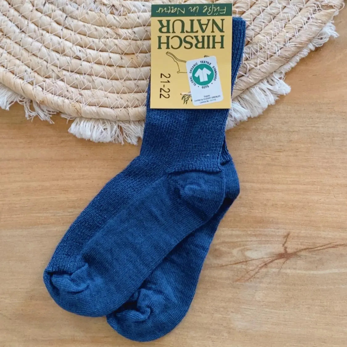 Chaussettes fines en laine et coton Hirsch Natur - Kids 