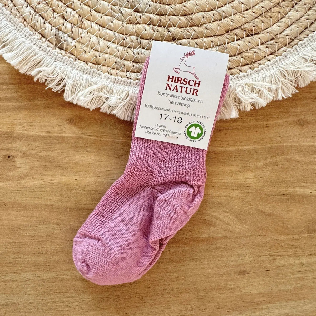 Chaussettes fines en laine Hirsch Natur - Kids