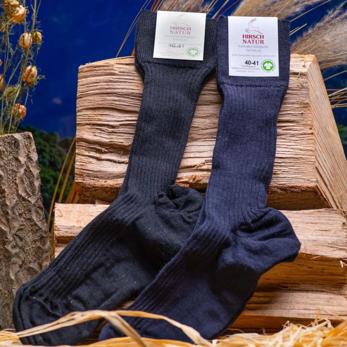 Chaussettes fines de ville en laine Hirsch Natur Adulte