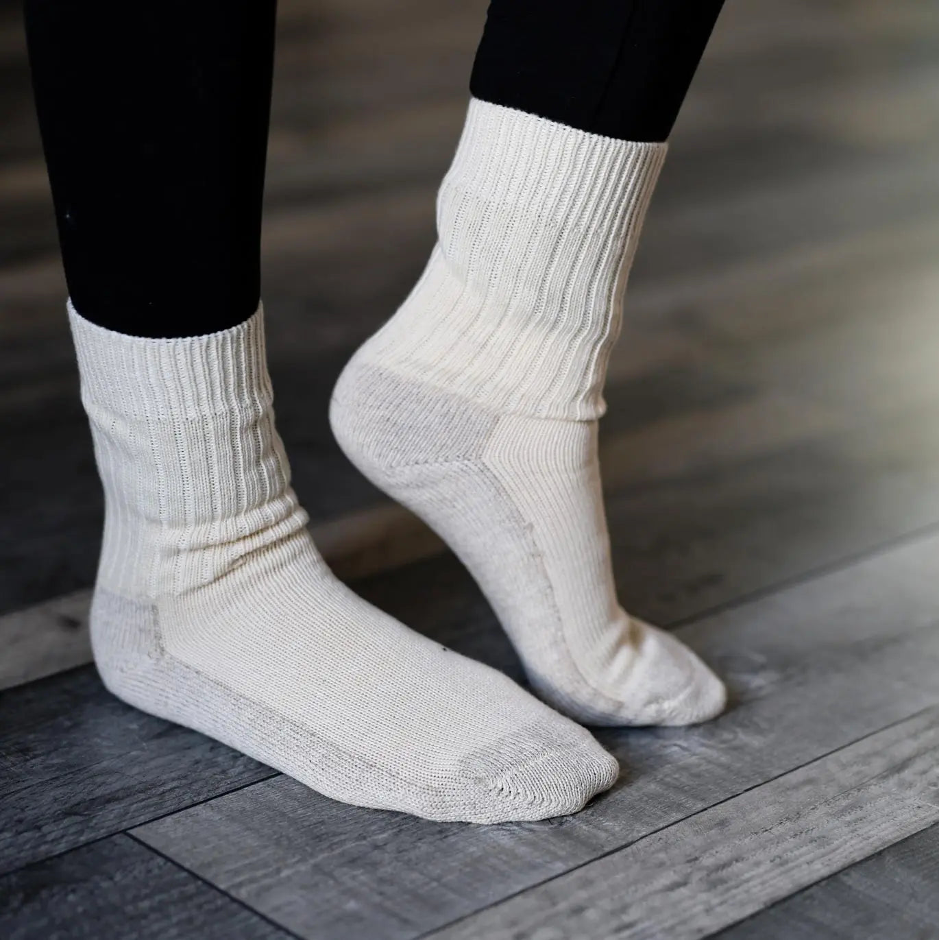 Chaussettes adultes laine, coton bio & lin Hirsch Natur - Beige/gris 