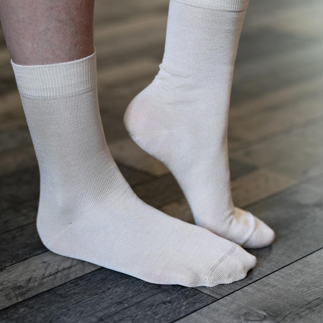 Chaussettes femme 100% soie naturelle Hirsch Natur 