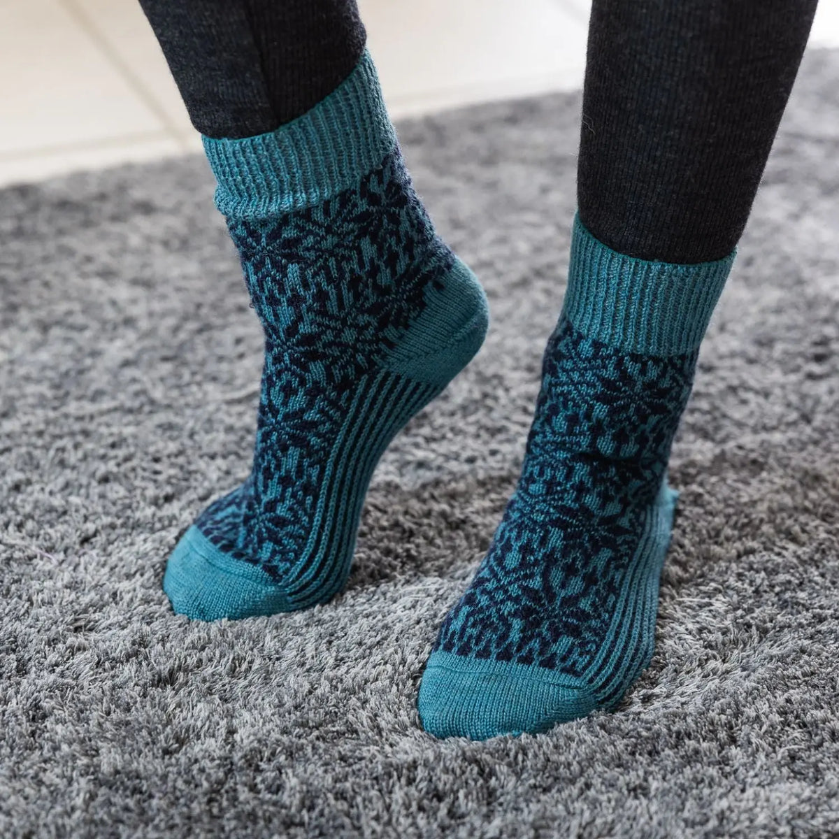 Chaussettes norvégiennes épaisses en laine Hirsch Natur Adulte
