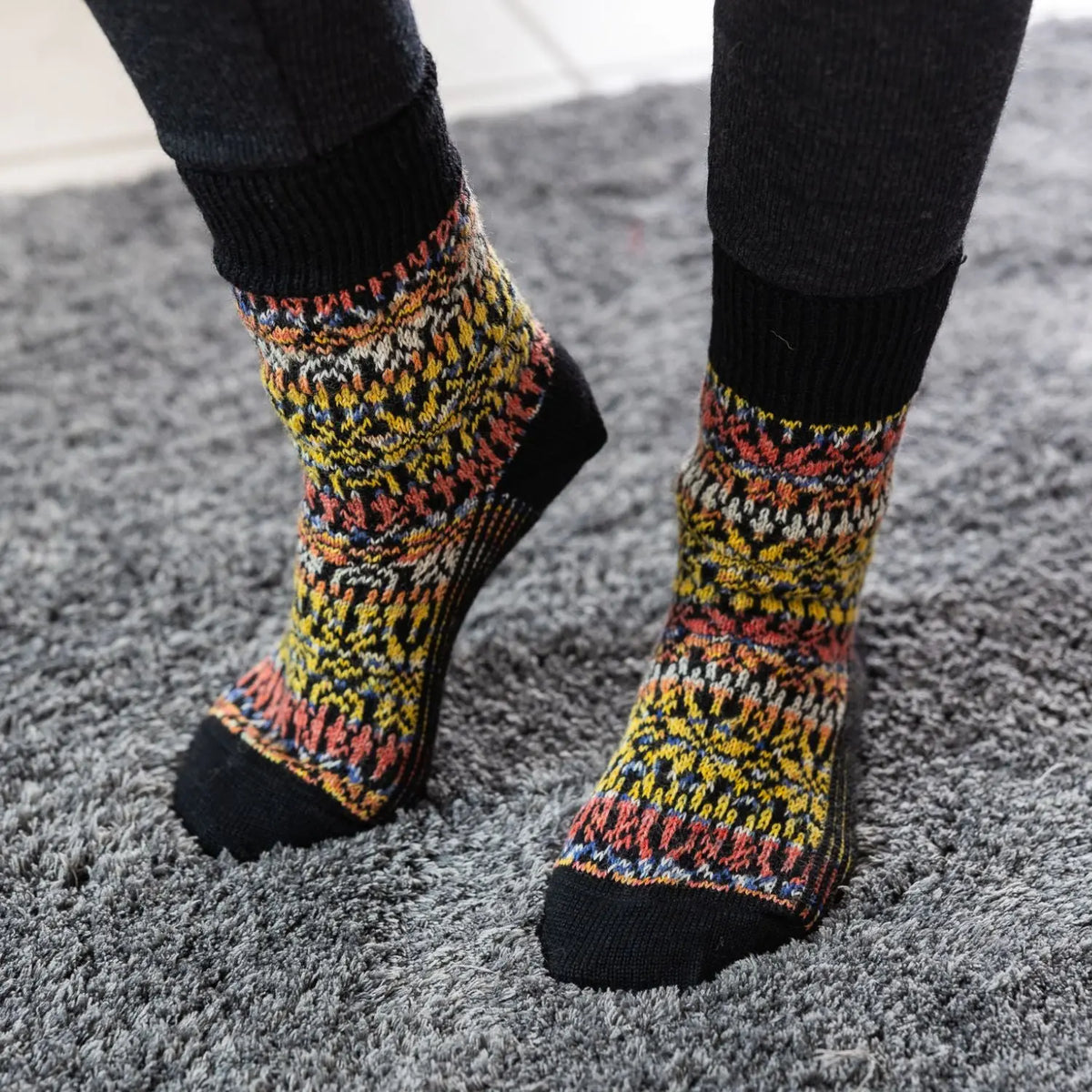 Chaussettes norvégiennes épaisses en laine Hirsch Natur Adulte