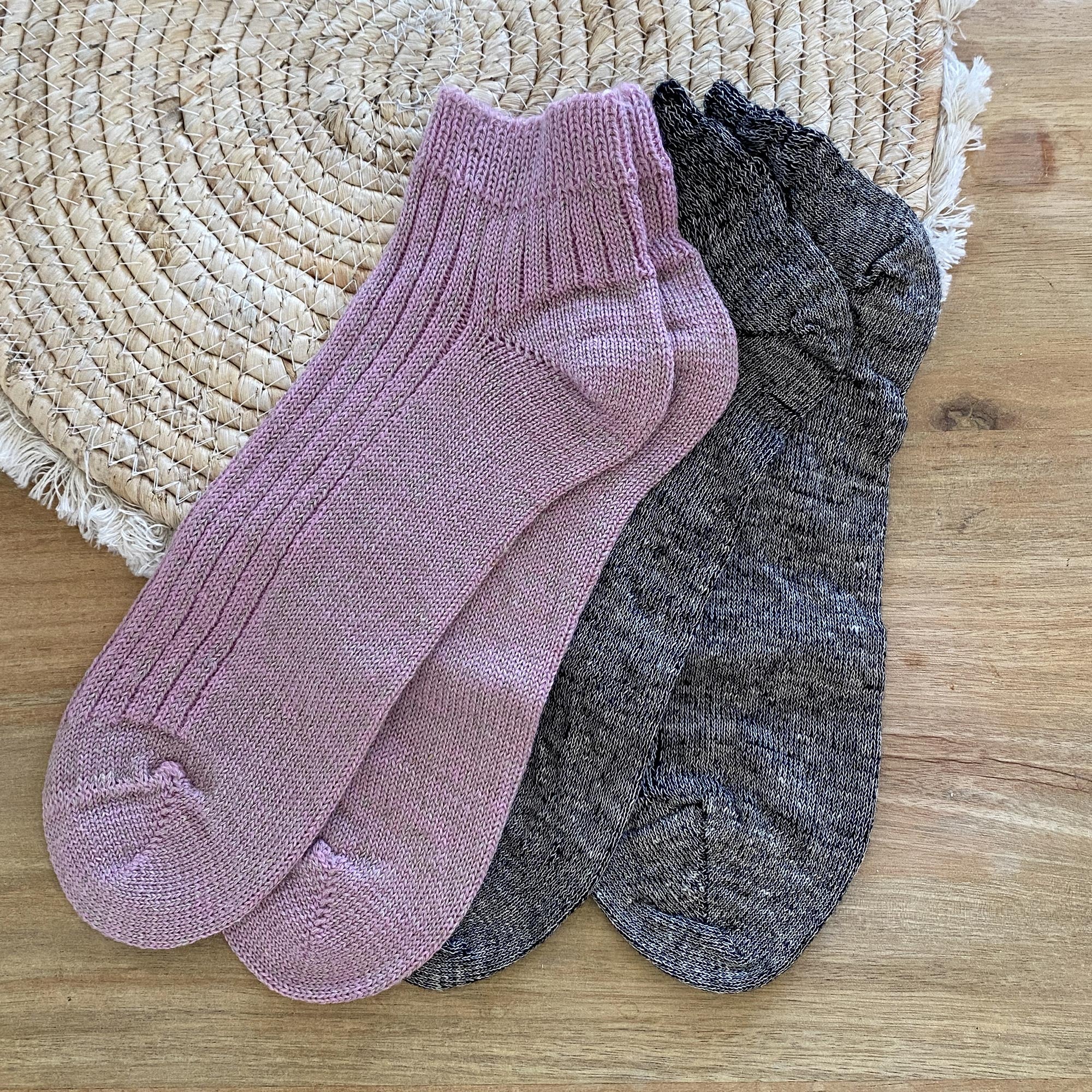 Soquettes femme en laine & lin bio Hirsch Natur