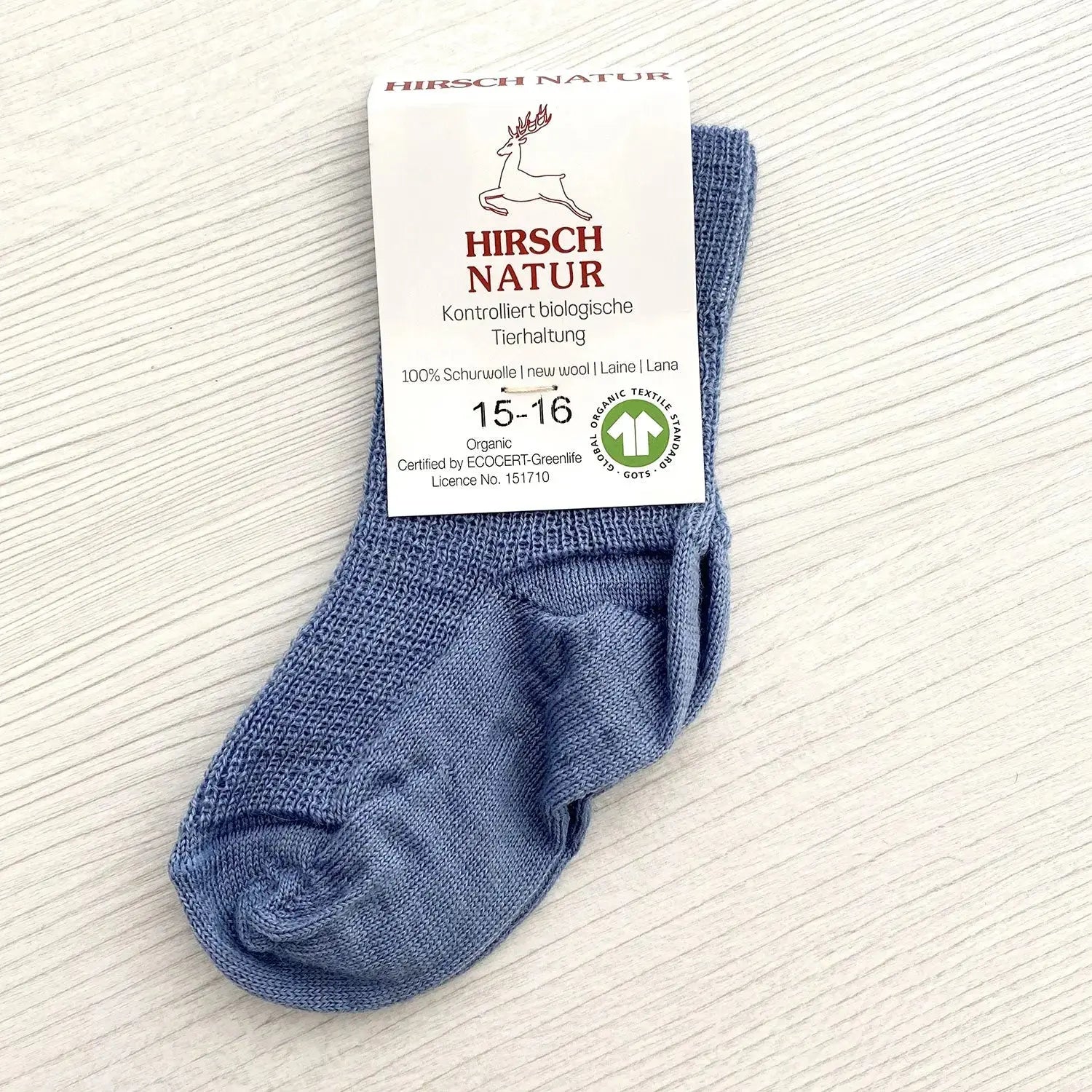 Chaussettes fines en laine Hirsch Natur - Kids - Lilinappy