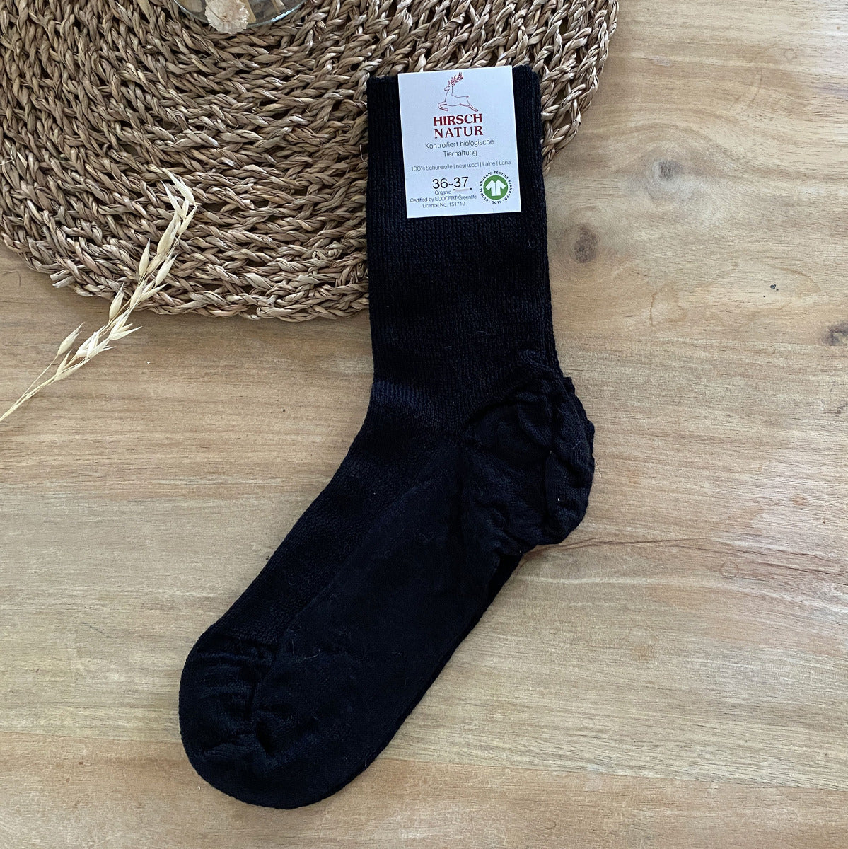 Chaussettes fines en laine Hirsch Natur Adulte 