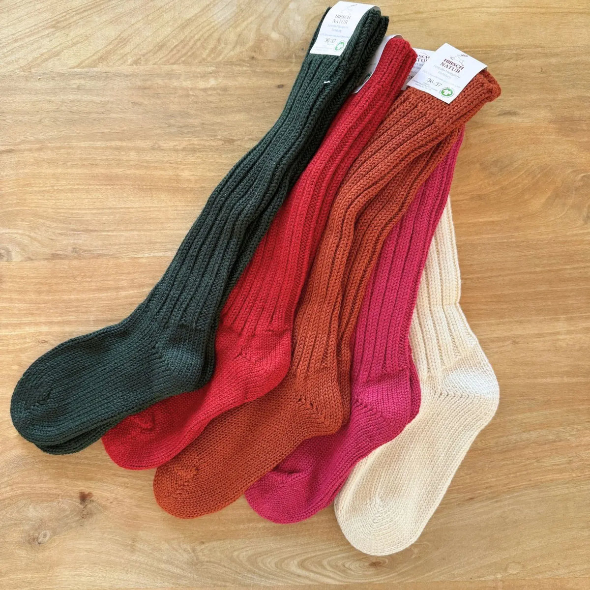 Chaussettes hautes épaisses en laine bio Hirsch Natur Adulte
