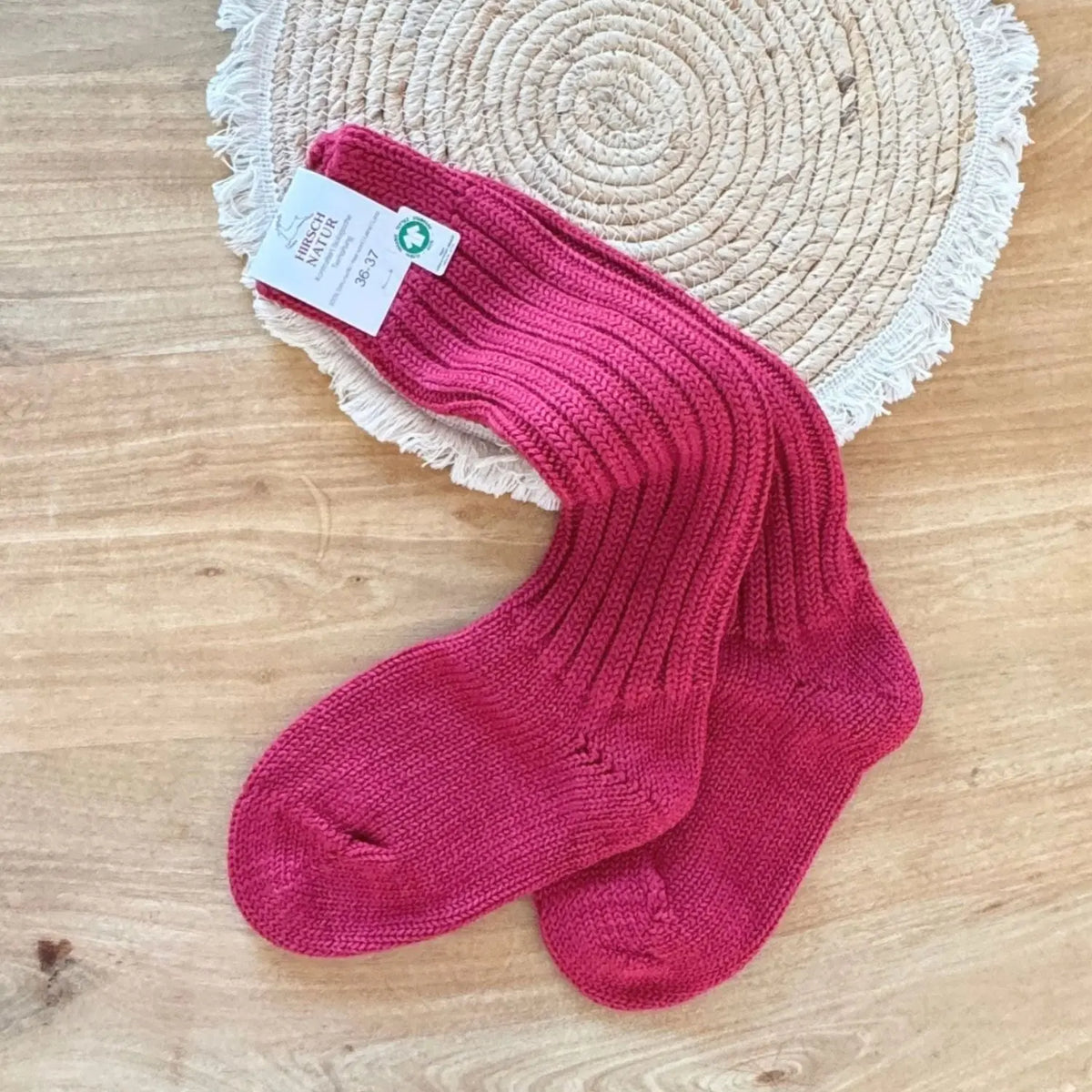 Chaussettes hautes épaisses en laine bio Hirsch Natur Adulte