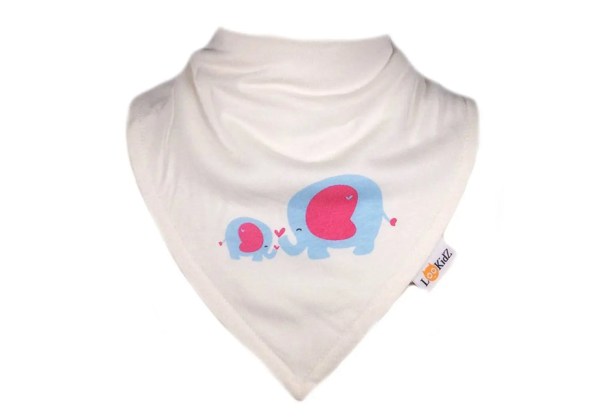 Bavoir bandana Lookidz Eléphants family