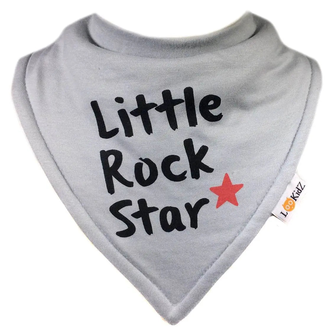 Bavoir bandana Lookidz Little Rock Star gris